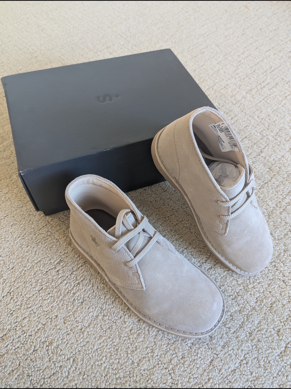Clarks Originals DESERT BOOT Boy 13.5 Sand Suede Leather Chukka Boots Preppy NEW